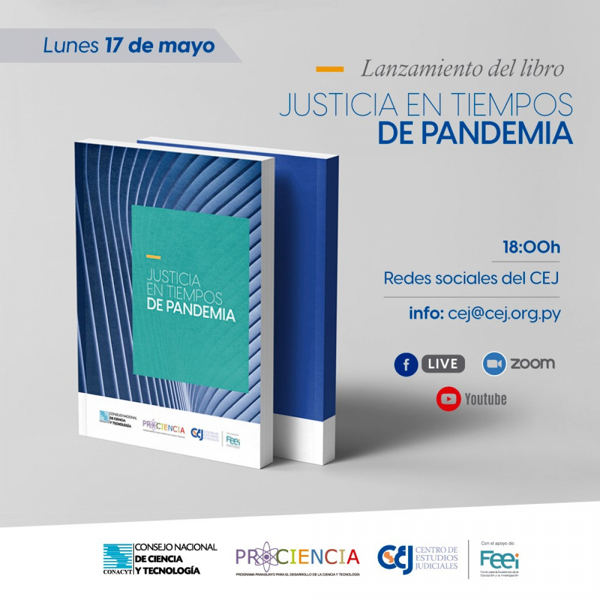 El CEJ realizará el lanzamiento del libro “Justicia en tiempos de pandemia”.