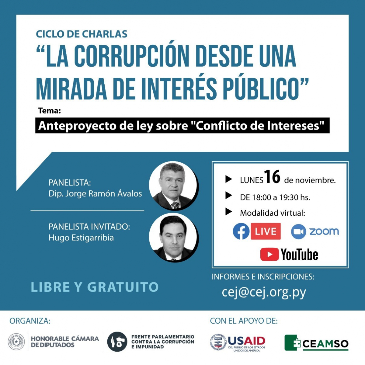 Ciclo de charlas “La corrupción desde una mirada de interés público”.