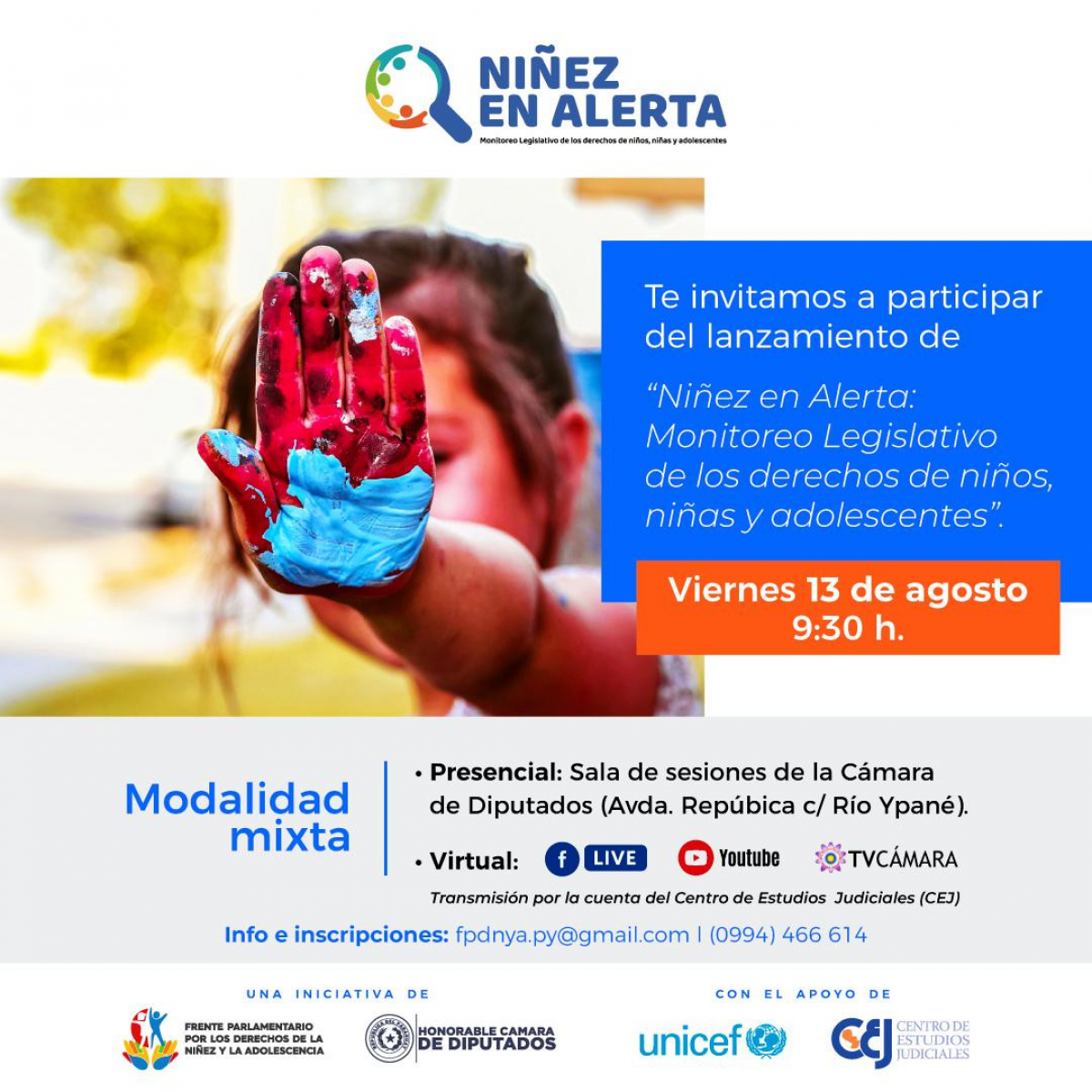 Se realizará el Lanzamiento del Observatorio Legislativo por los Derechos de los Niños, Niñas y Adolescentes.