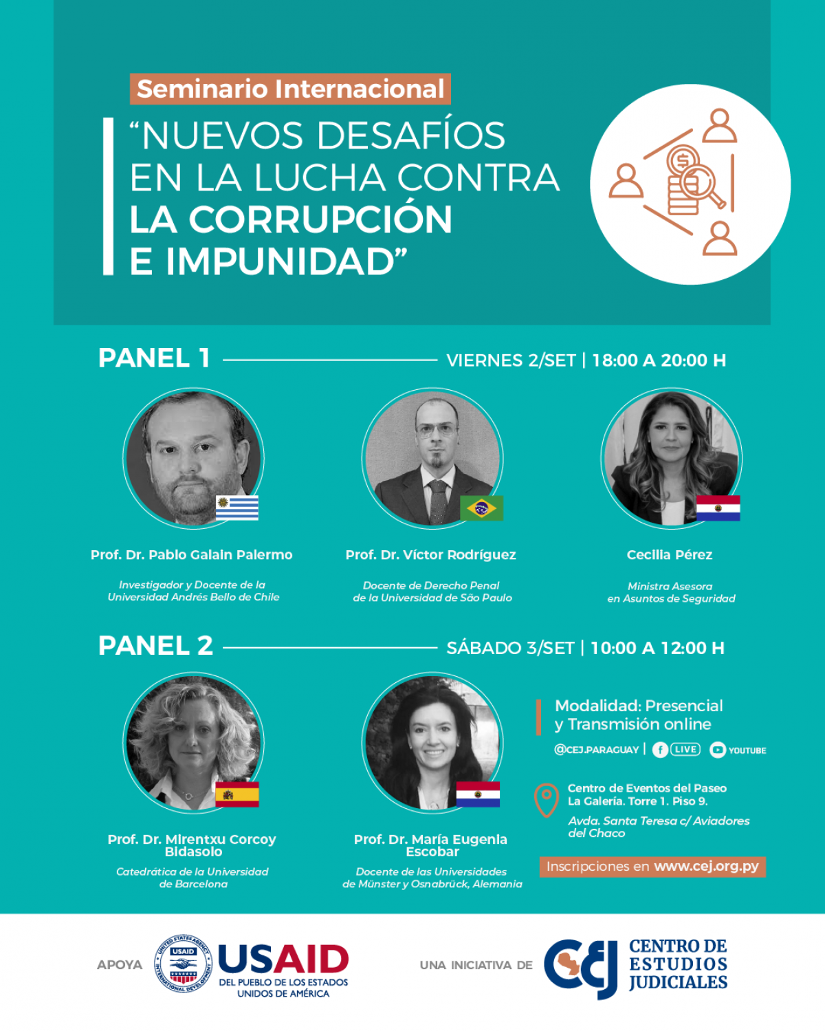 Se realizará el Seminario Internacional “Nuevos desafíos en la lucha contra la Corrupción e Impunidad”.