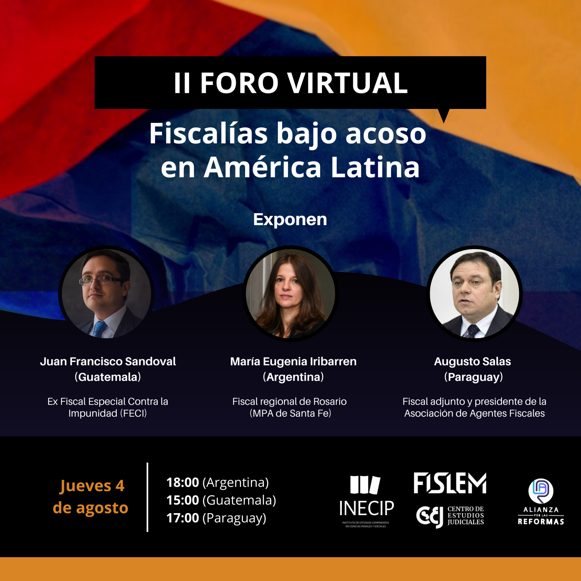 Se realizará el II Foro virtual "Fiscalías bajo acoso en América Latina".